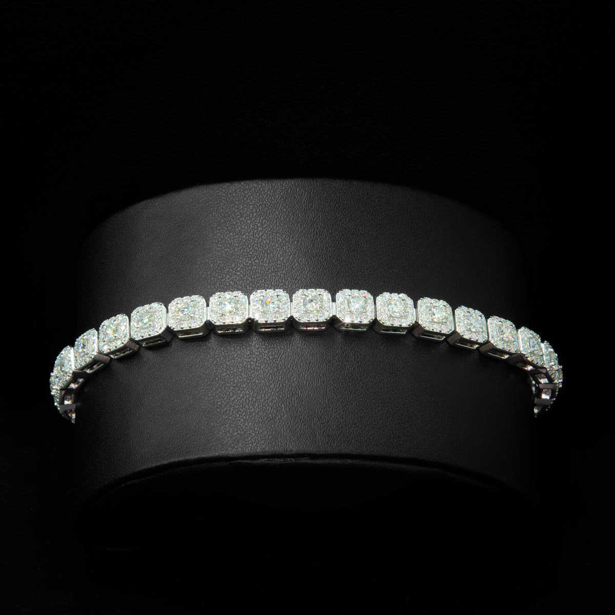 Moissanite 6mm Tennis Cluster Bracelet