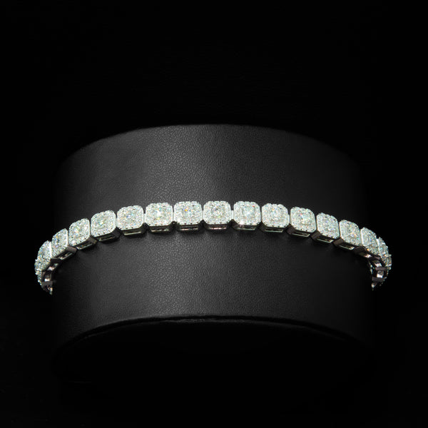 VVS Moissanite 6mm Tennis Cluster Bracelet