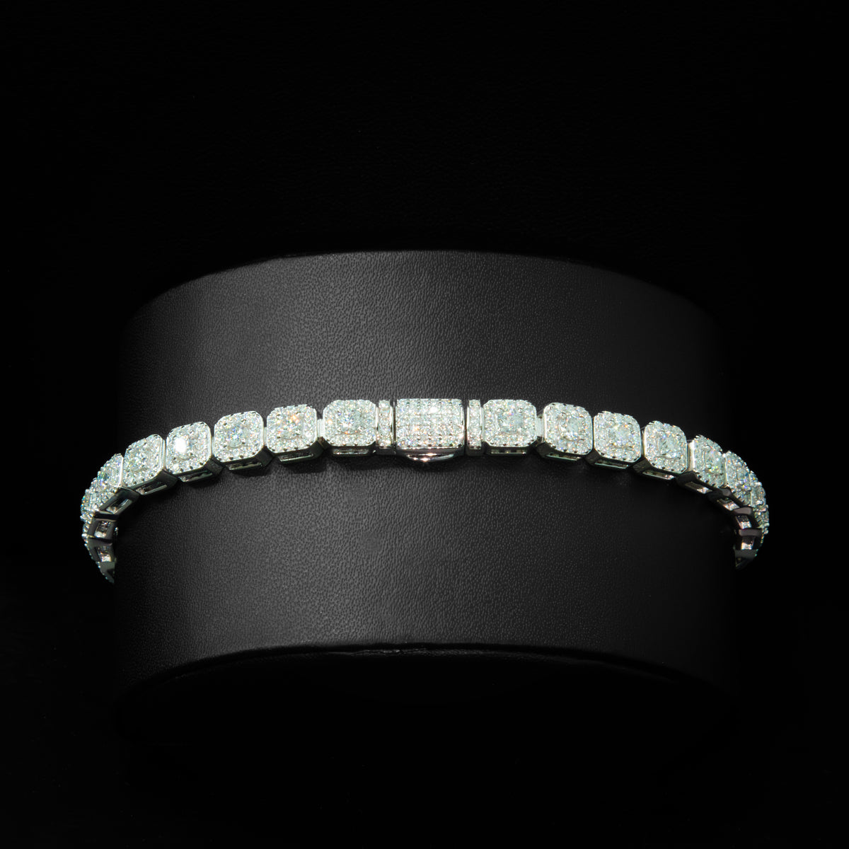 Moissanite 6mm Tennis Cluster Bracelet