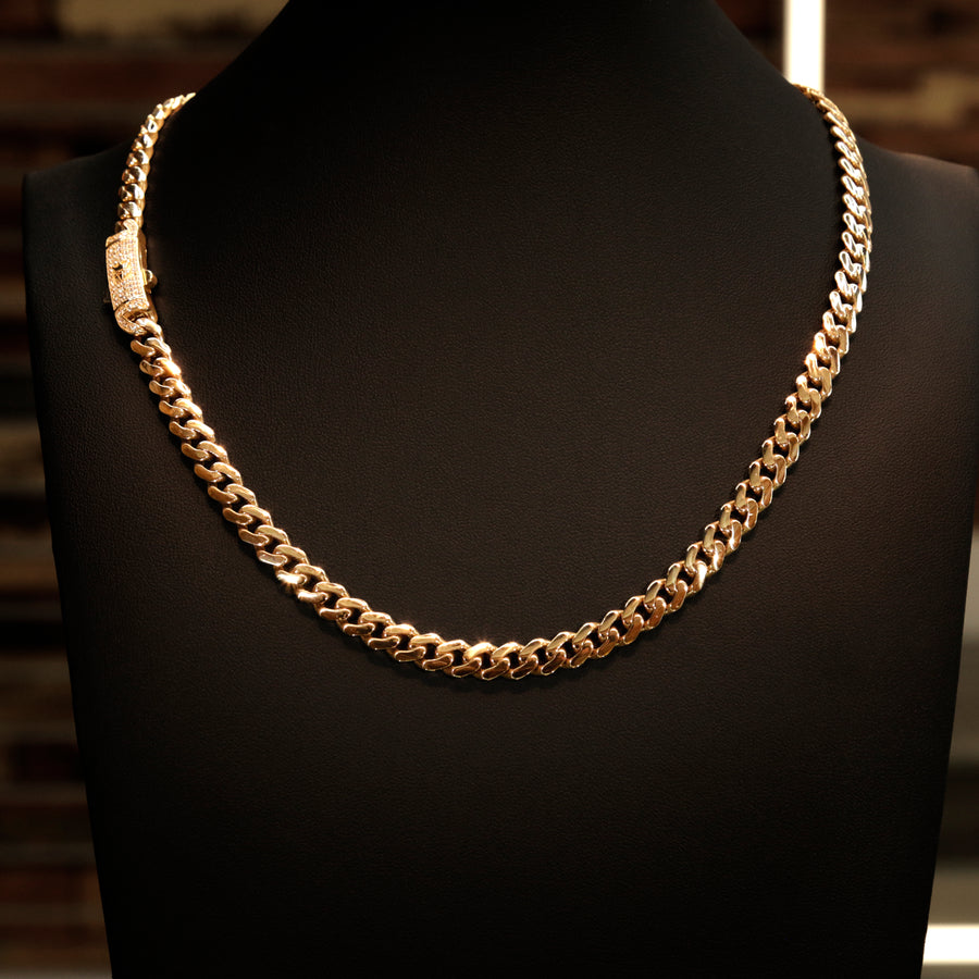 14k Gold Monaco Link Necklace 7mm
