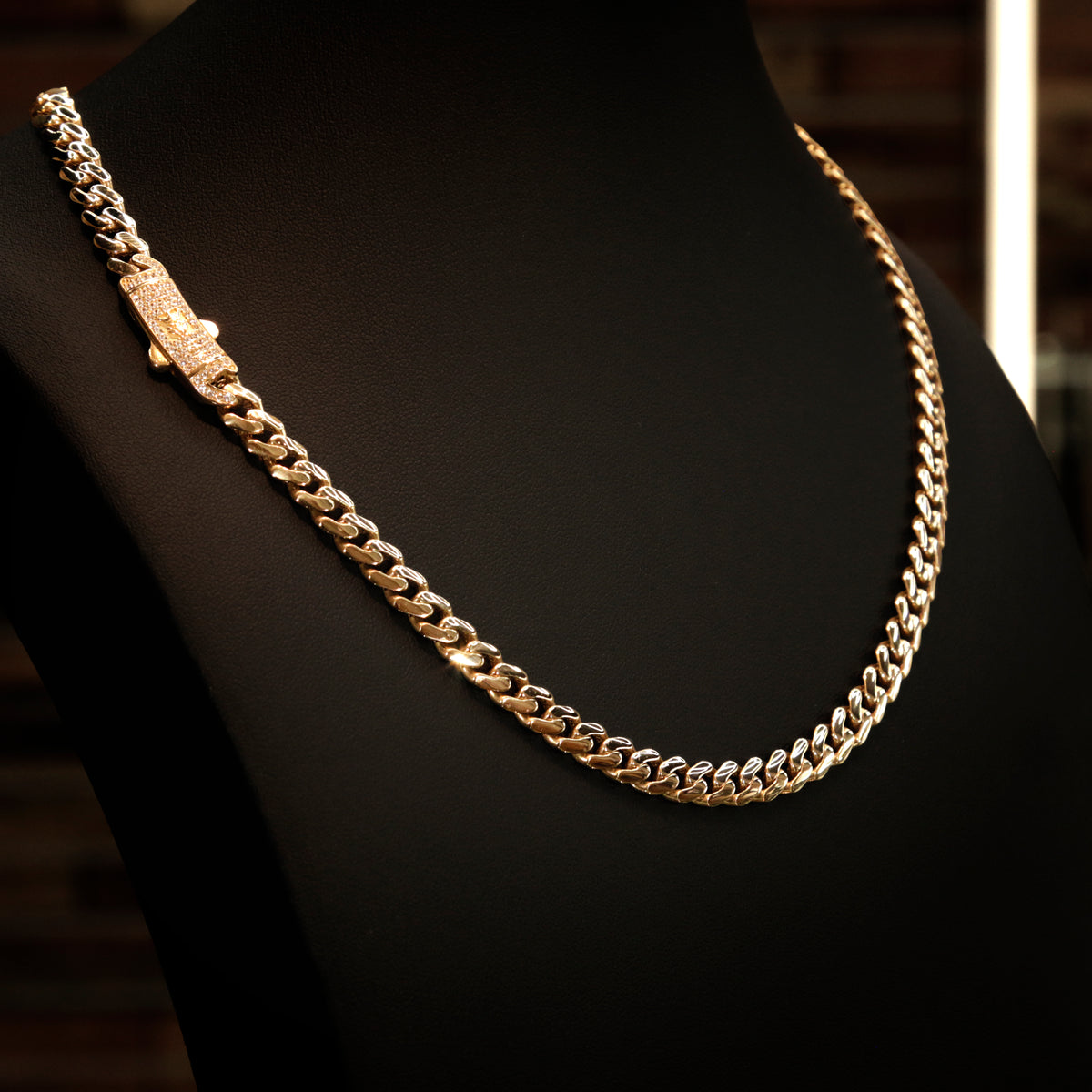 14K Gold 7mm Monaco Link Necklace