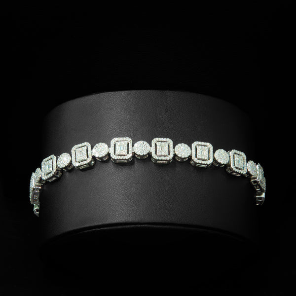 6mm Emerald Cluster Tennis Bracelet