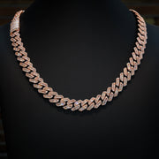 12mm Moissanite Baguette Cuban Link Necklace