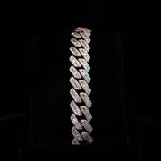 12mm Moissanite Baguette Cuban Link Bracelet