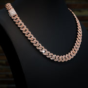 12mm Moissanite Baguette Cuban Link Necklace