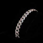 12mm Moissanite Baguette Cuban Link Bracelet
