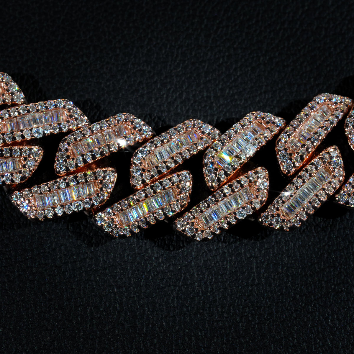 12mm Moissanite Baguette Cuban Link Necklace