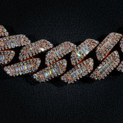 12mm Moissanite Baguette Cuban Link Necklace