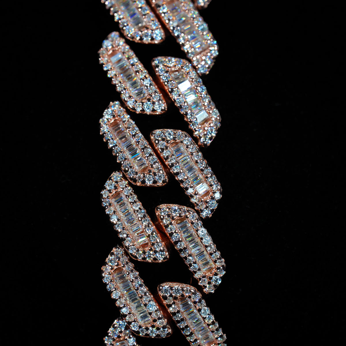 12mm Moissanite Baguette Cuban Link Bracelet