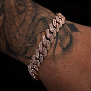 12mm Moissanite Baguette Cuban Link Bracelet