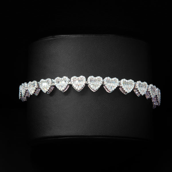 Baguette Heart Bracelet 7mm