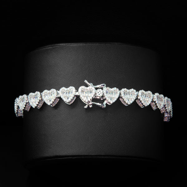Baguette Heart Bracelet 7mm