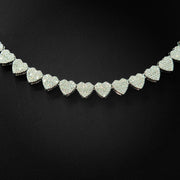 Moissanite Baguette Heart Necklace 8mm