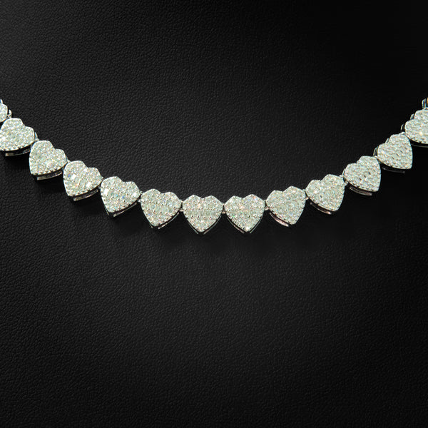 VVS Moissanite Baguette Heart Necklace 8mm
