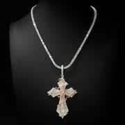 Moissanite Barbed Wire Cross Pendant
