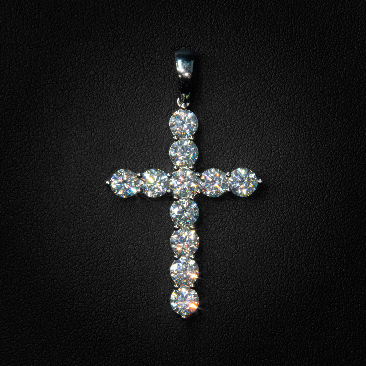 Moissanite Big Stone Cross Pendant