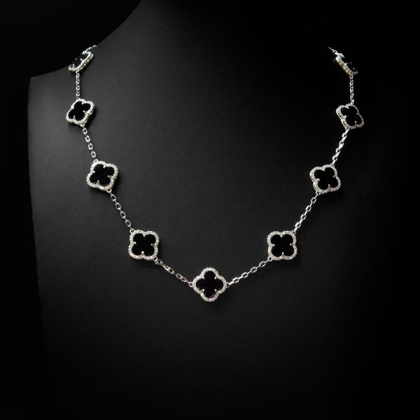 VVS Moissanite Black Clover Necklace