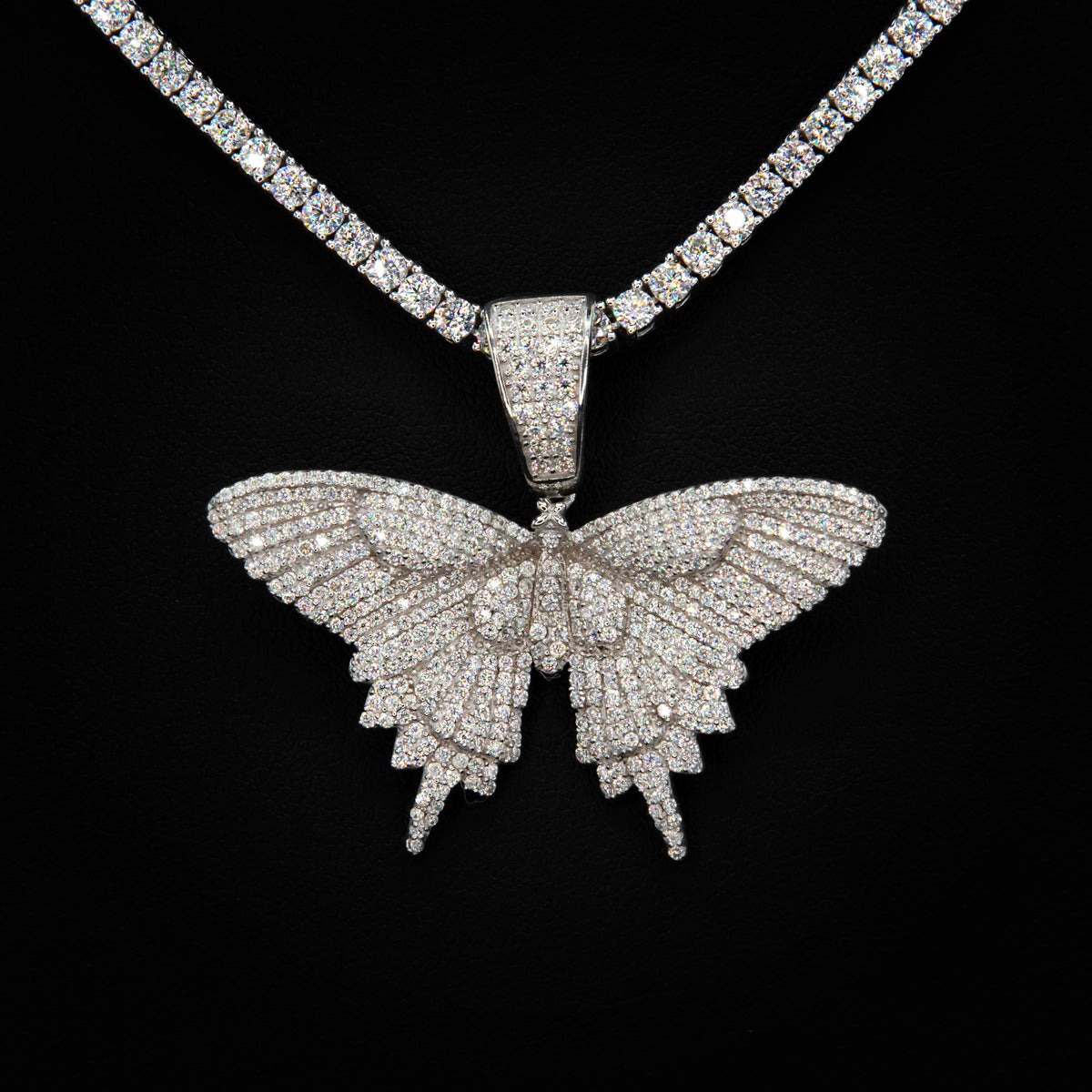 Moissanite Butterfly Pendant