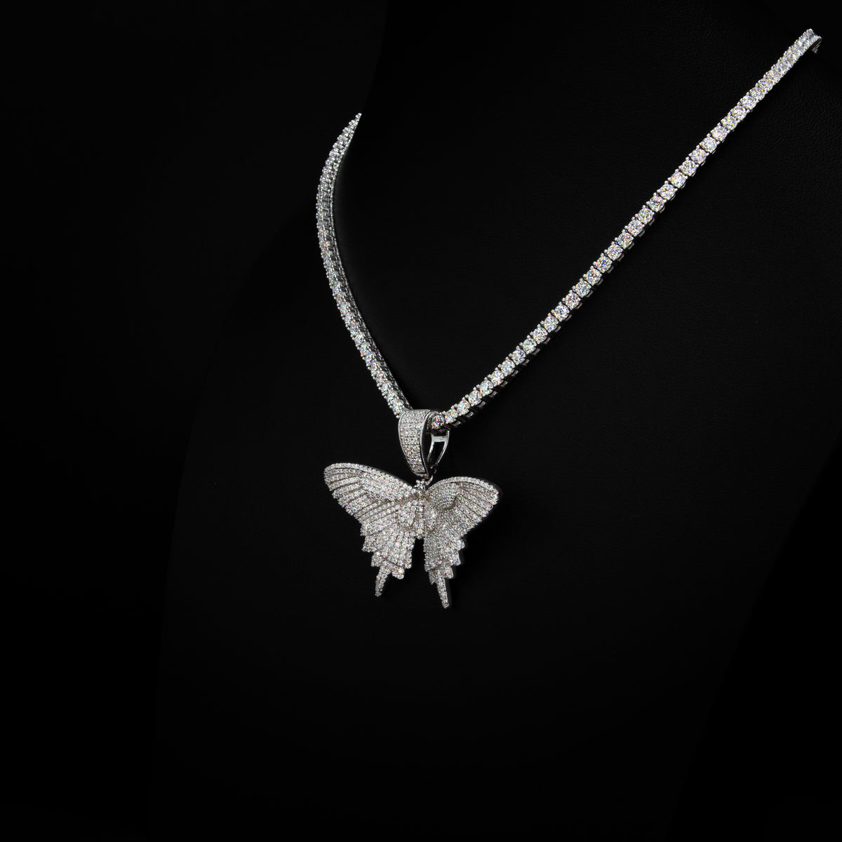 Moissanite Butterfly Pendant