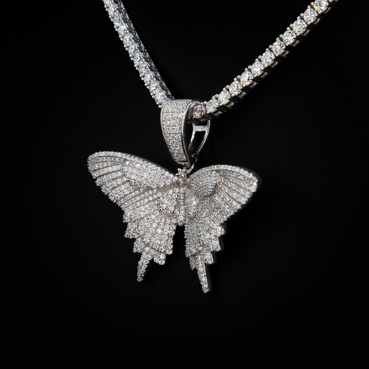 Moissanite Butterfly Pendant