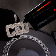 Moissanite CEO Baguette Pendant