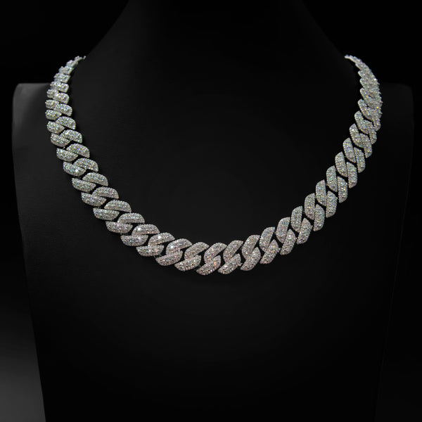 VVS Moissanite 14mm Cuban Cluster Necklace