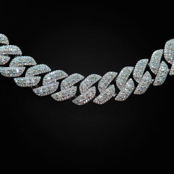 VVS Moissanite 14mm Cuban Cluster Necklace
