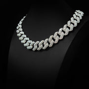 Moissanite 22mm Cuban Cluster Necklace