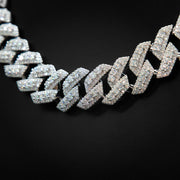 Moissanite 22mm Cuban Cluster Necklace