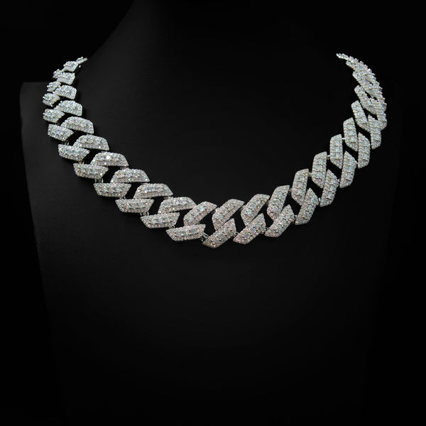 VVS Moissanite 22mm Cuban Cluster Necklace