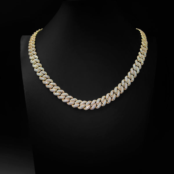 VVS Moissanite Cuban Cluster Gold 12mm