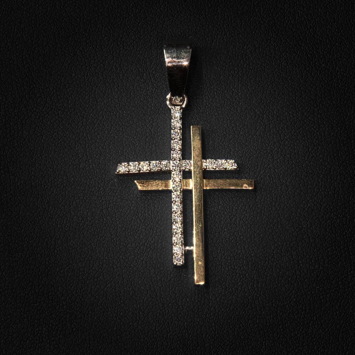 Moissanite Double Cross Pendant
