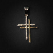 Moissanite Double Cross Pendant