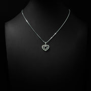 Moissanite Double Heart Pendant & Box Chain