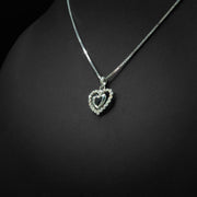 Moissanite Double Heart Pendant & Box Chain