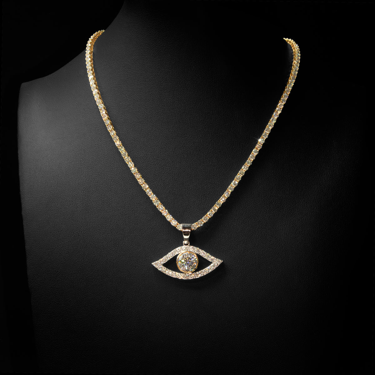 Moissanite Evil Eye Pendant