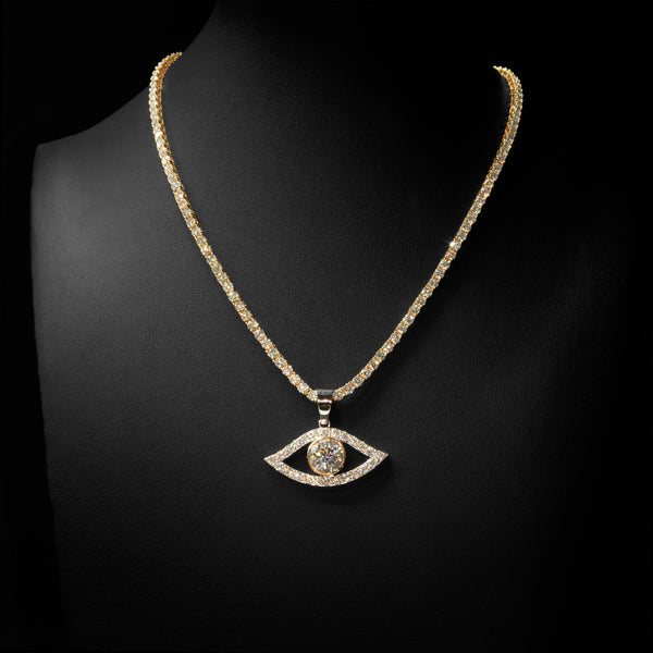 VVS Moissanite Evil Eye Pendant