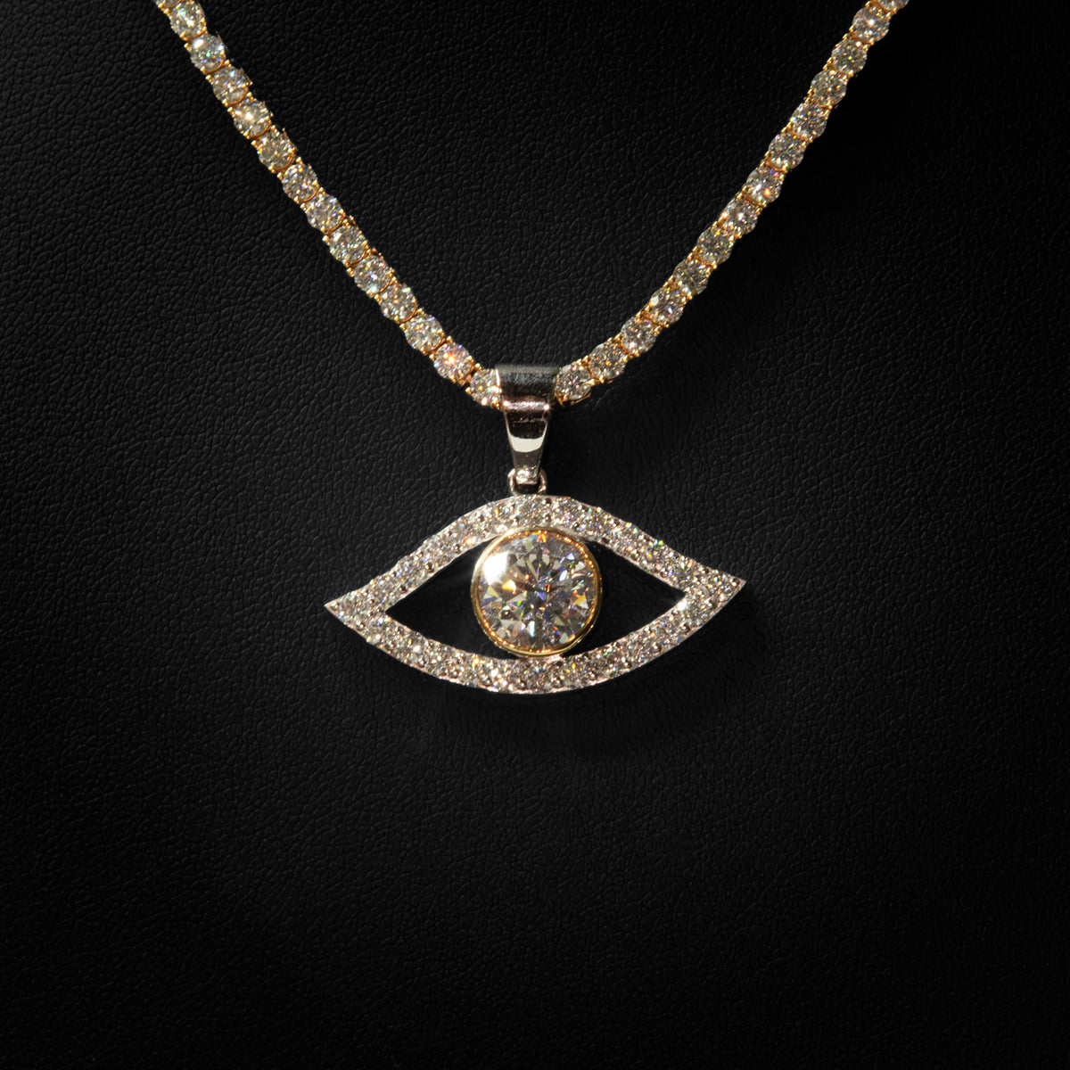 Moissanite Evil Eye Pendant