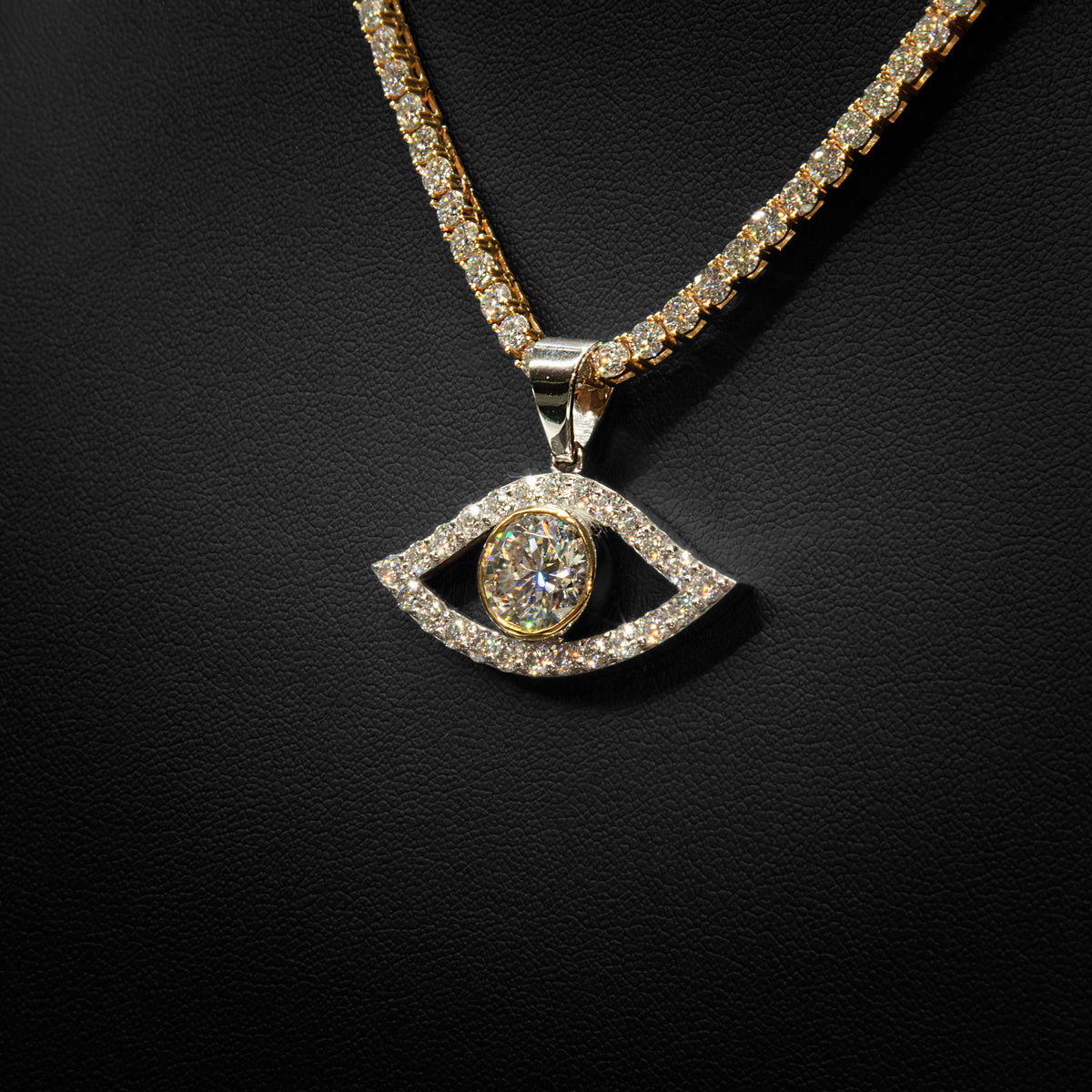 Moissanite Evil Eye Pendant