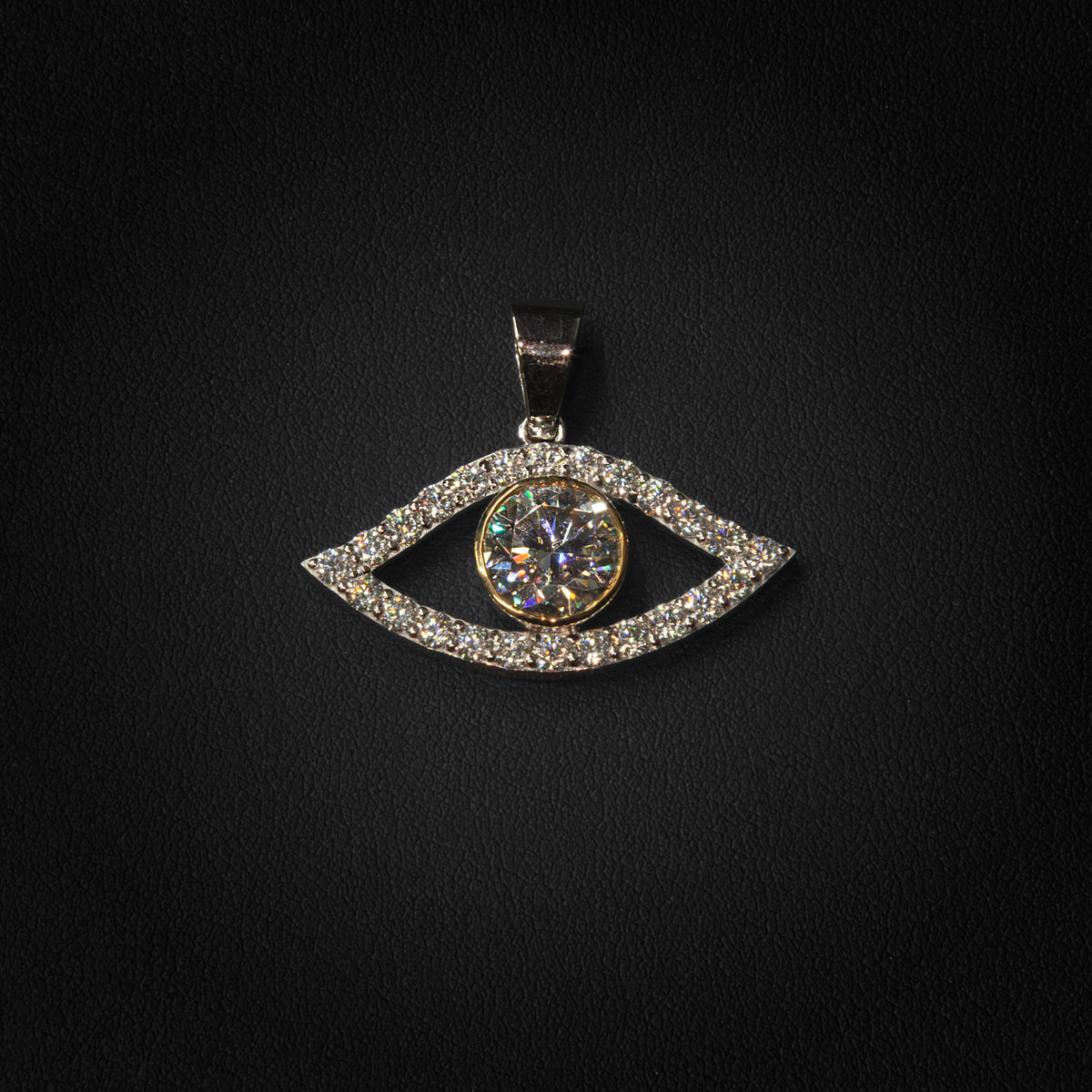 Moissanite Evil Eye Pendant