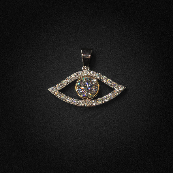 VVS Moissanite Evil Eye Pendant