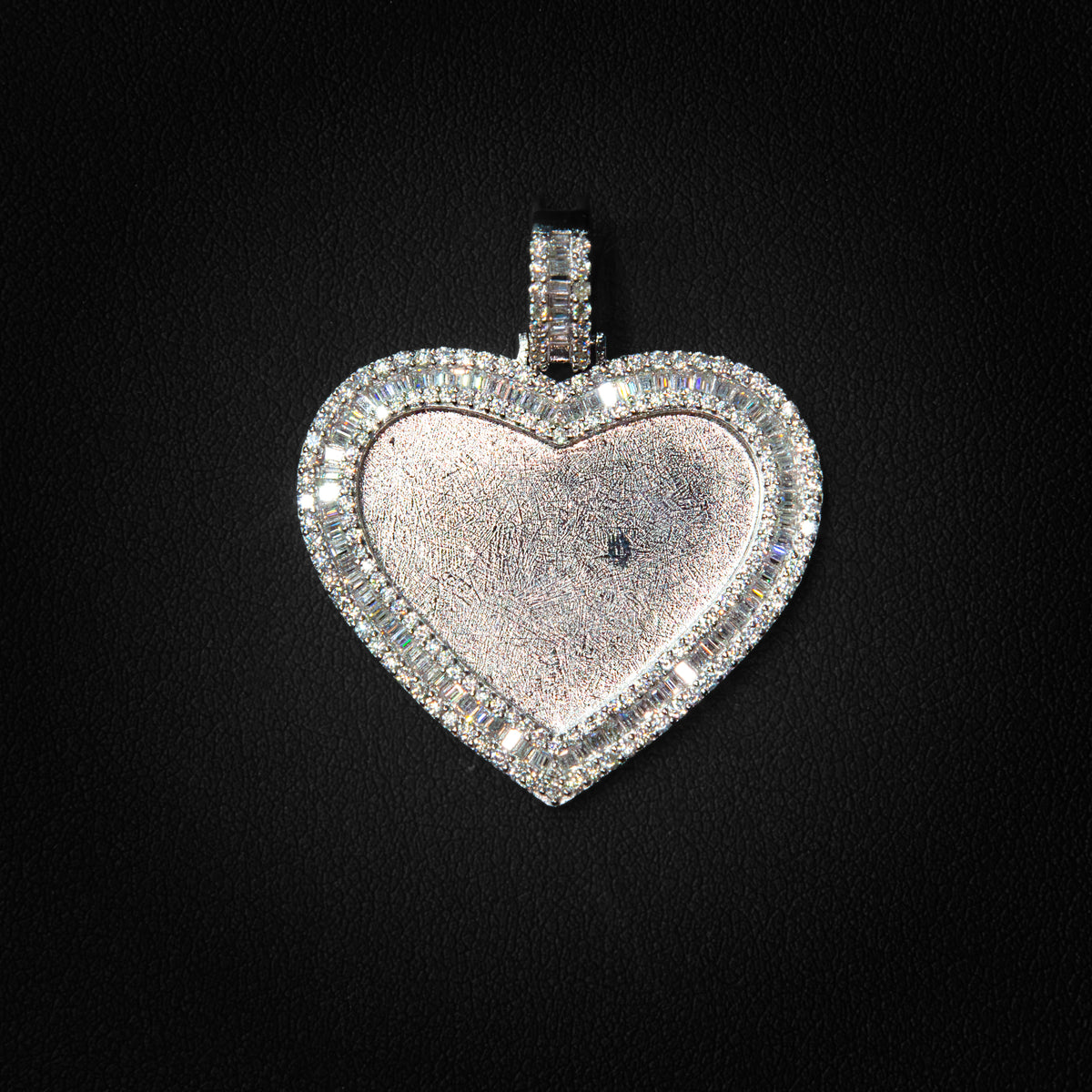 Moissanite Heart Photo Pendant