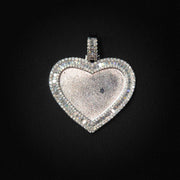 Moissanite Heart Photo Pendant