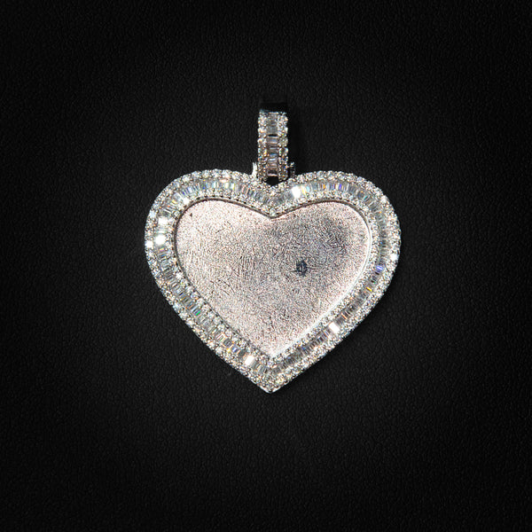 VVS Moissanite Heart Photo Pendant (Free Picture)