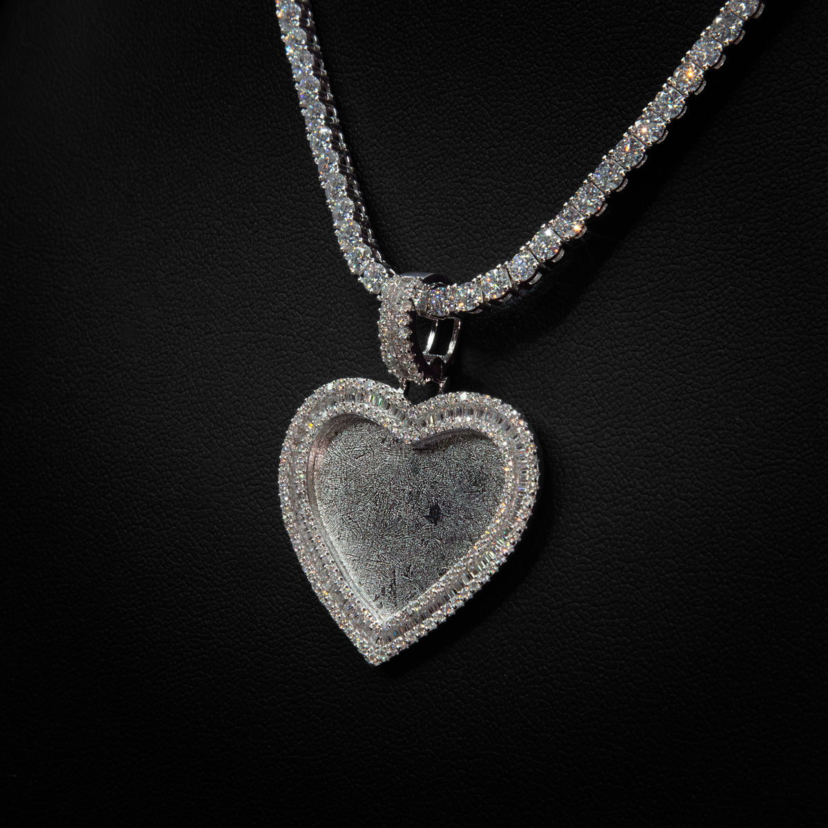 Moissanite Heart Photo Pendant