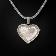 Moissanite Heart Photo Pendant