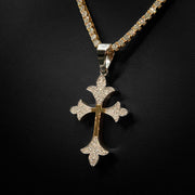 Moissanite Two Tone Vintage Cross Pendant