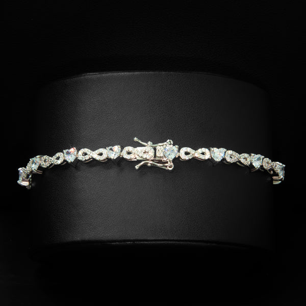 5mm Infinity Heart Link Tennis Bracelet