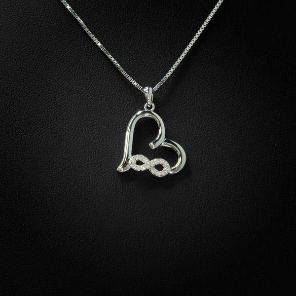VVS Moissanite Infinity Heart Pendant & Box Chain