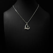 Moissanite Infinity Heart Pendant & Box Chain